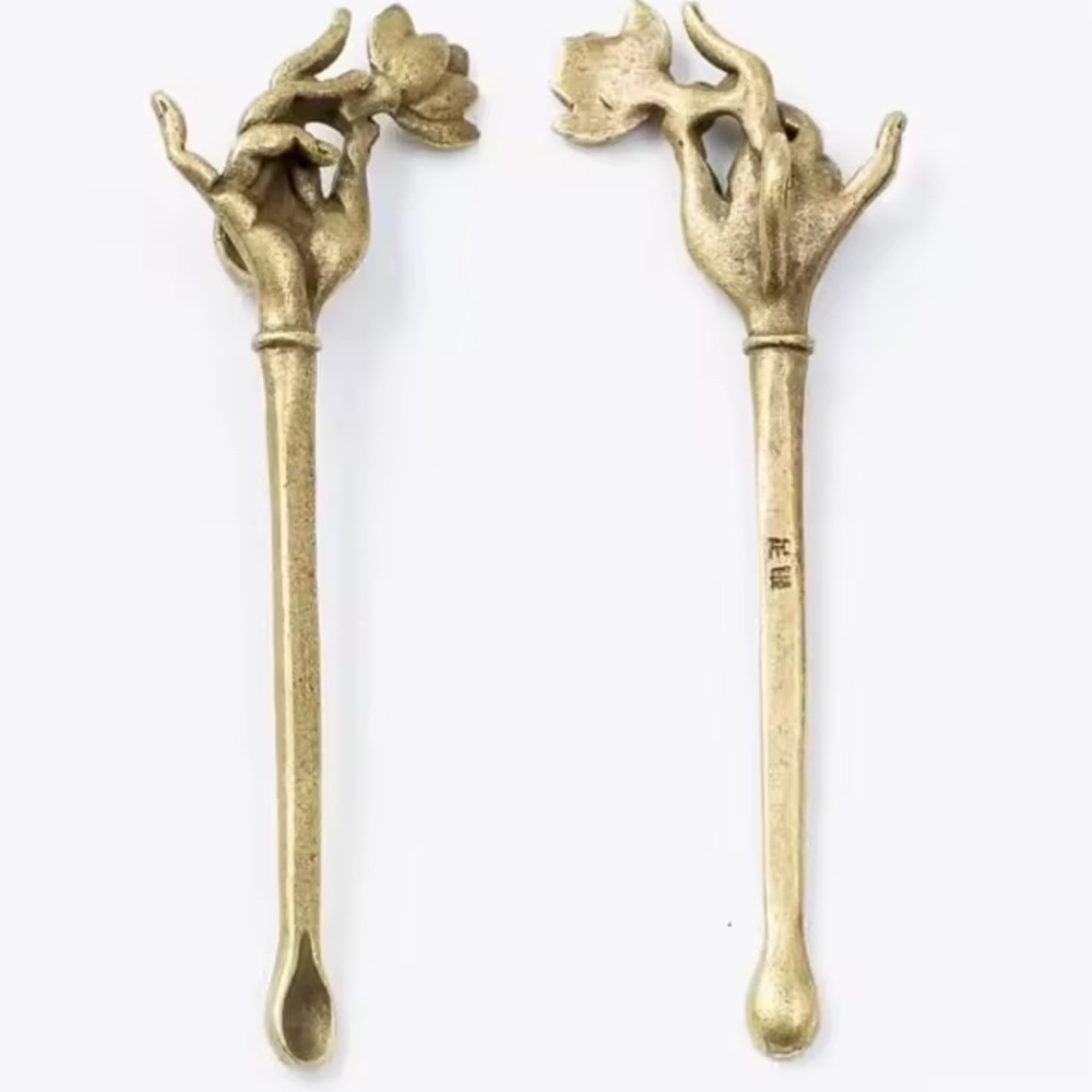 Vintage bronze snuff spoon - Picture 2 of 4